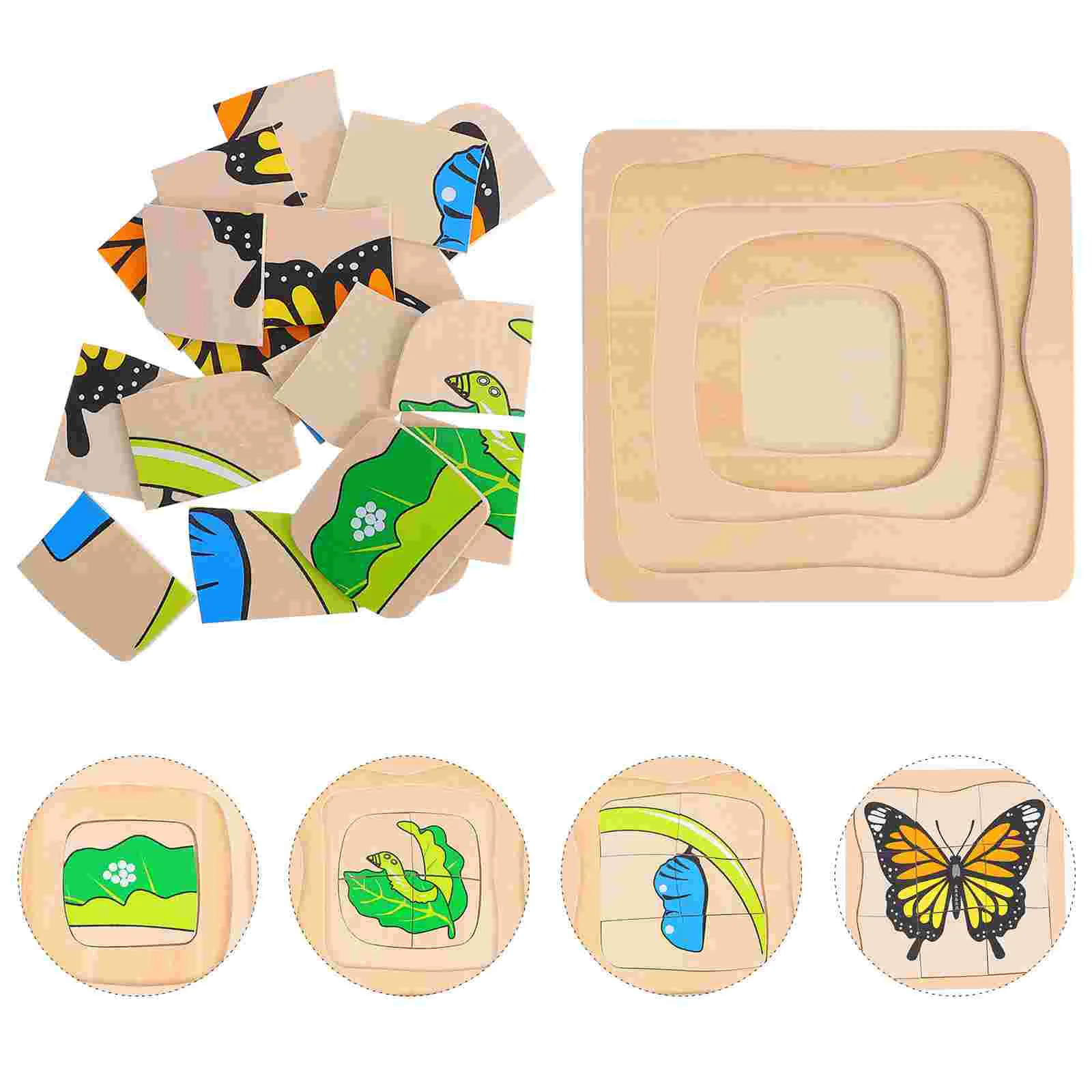 

1 Set DIY Puzzle Board Multilayer Stereo Cartoon Educational Puzzle Board Jigsaw for Children