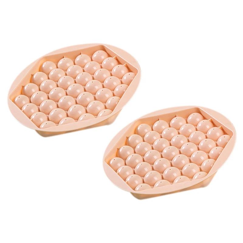 

2 Packs Hexagon Round Ice Square Tray with Lid,Mini Circle Ice Ball Maker Mold for Freezer,37 Grids Sphere Ice Lattice