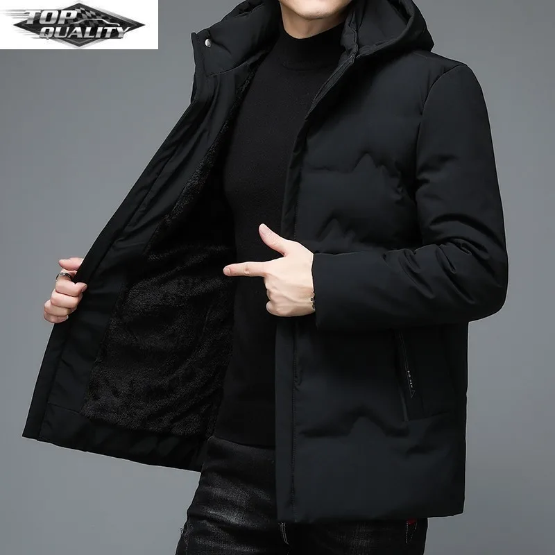 New Brand Casual Fashion High Quality Korean Men Padded Hooded Warm Parkas Jacket Windbreaker Designer Coats Winter Mens Clothes