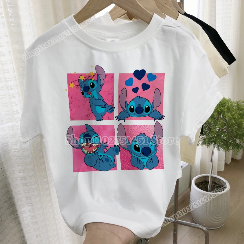 Футболка для мальчиков и девочек с принтом Стич