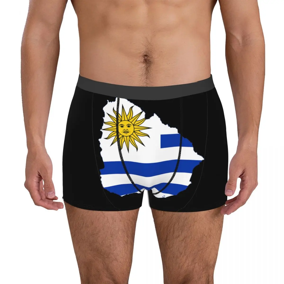 

Men's Boxer Briefs Flag Map Of Uruguay Sexy Underclothing R301 Novelty Humor Graphic Four Seasons Wearable