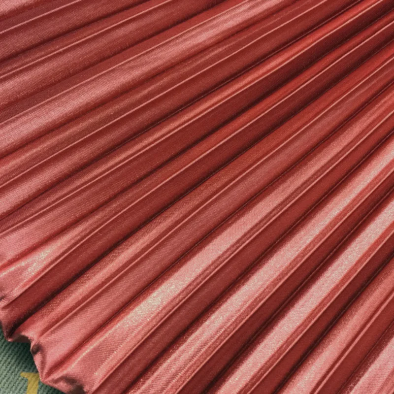 3/5/10m Solid Crinkle Crepe Glossy Shiny Pleated Fabric Satin Plisse For Sewing Dress Black Blue Green By the Meter - купить по