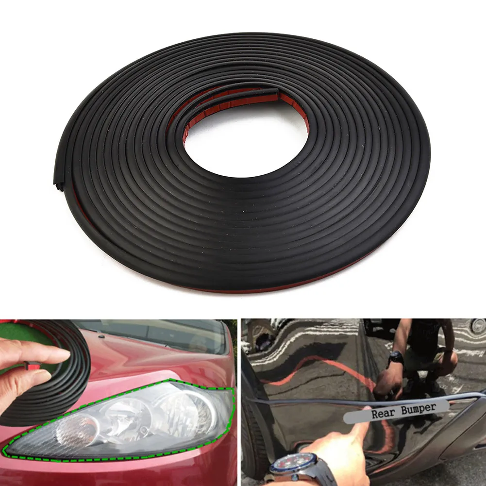 

5M Car Door Rubber Seal Strips Car Headlight Lip Weatherstrip Dual-Sided Tape Waterproof Sound-insulated Seal Strip Auto Part