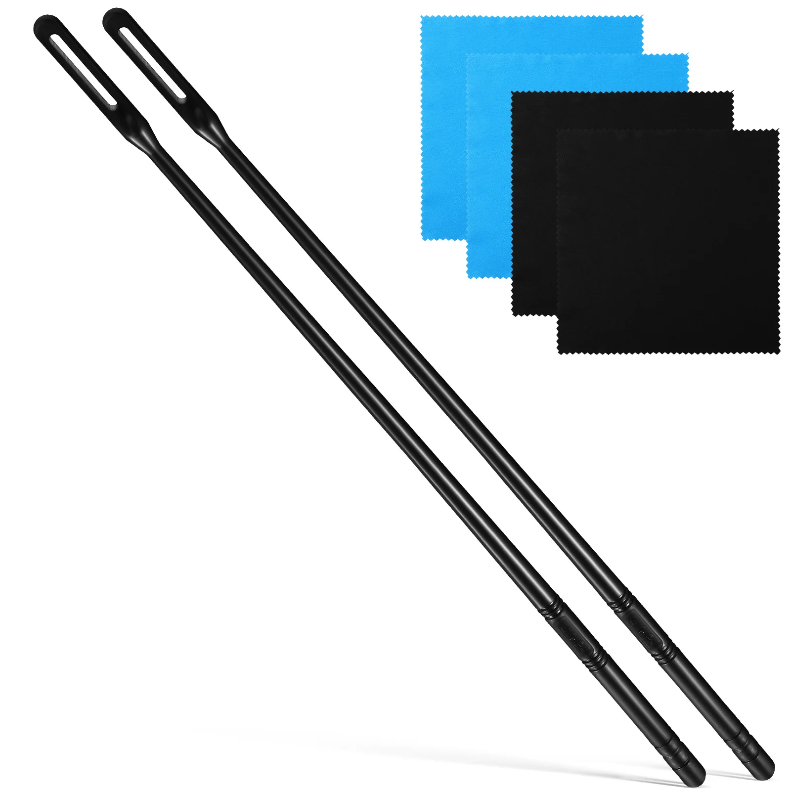 

2 Pcs Plastic Flutes Cleaning Kit Rods Sticks Swabs Polishing Cloths Instrument Tools