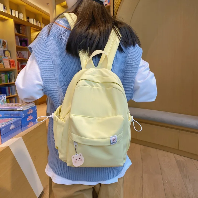 New Waterproof Nylon Women Backpack Female Travel Bag Backpacks Schoolbag for Teenage Girls Solid Color Bookbag Mochila Bookbag