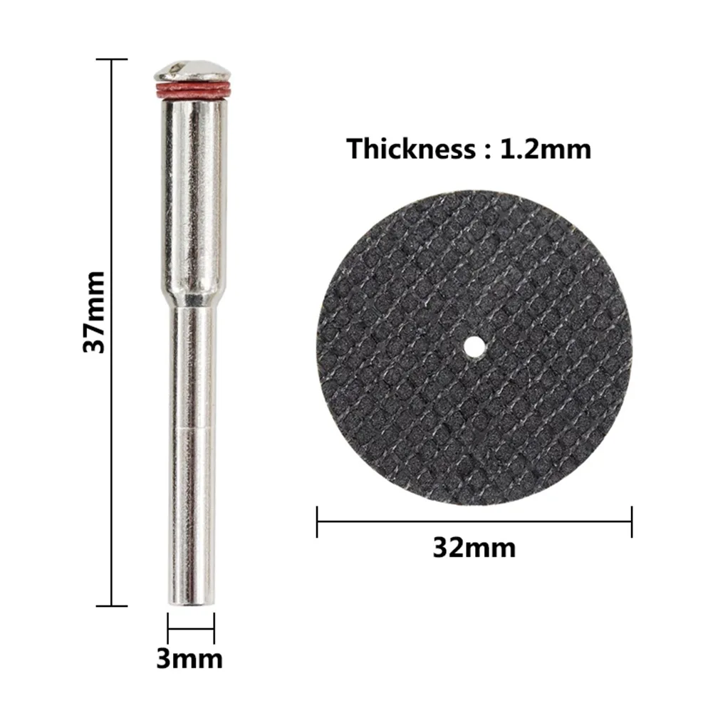 

40pcs 32mm Fiberglass Reinforced Cutting Disc Cut-off Wheels With Mandrels For Ordinary Metal Stainless Steel Wood Polishing