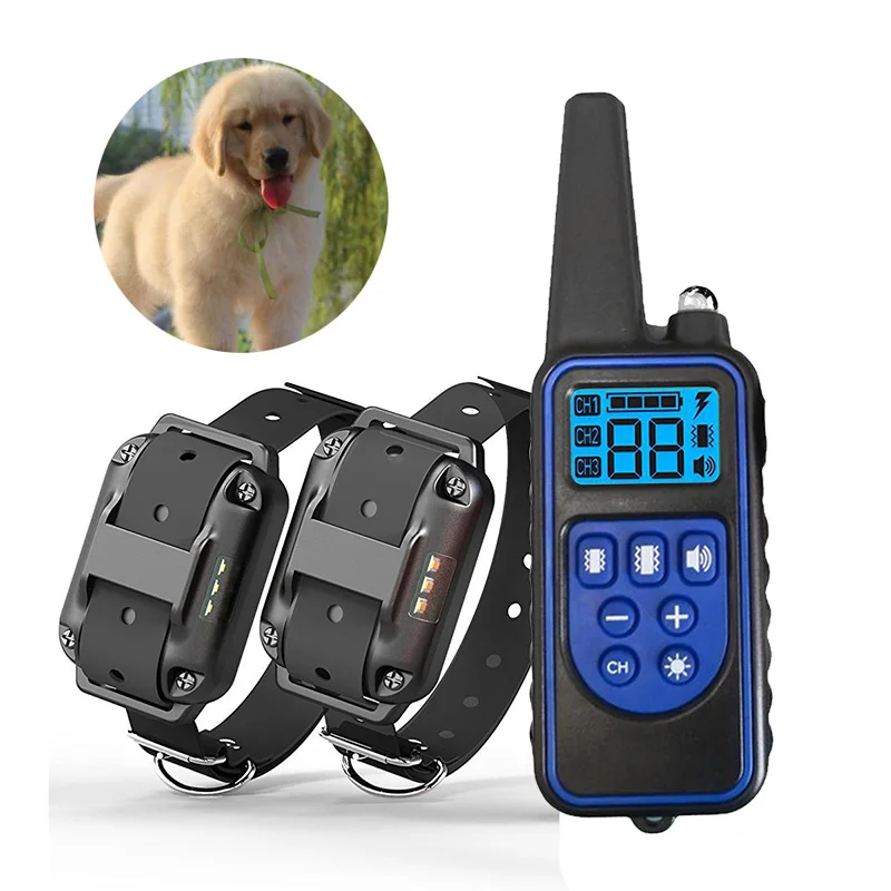 

Электрический ошейник для собак с дистанционным управлением, тренировочный ошейник, водонепроницаемый перезаряжаемый Отпугиватель для со...