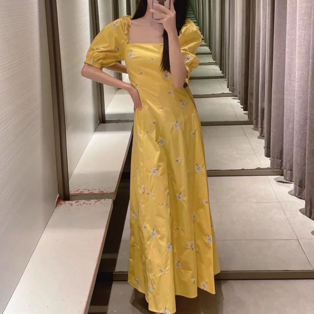 2022 Fashion Za summer new women's poplin Mini green Dress women dress
