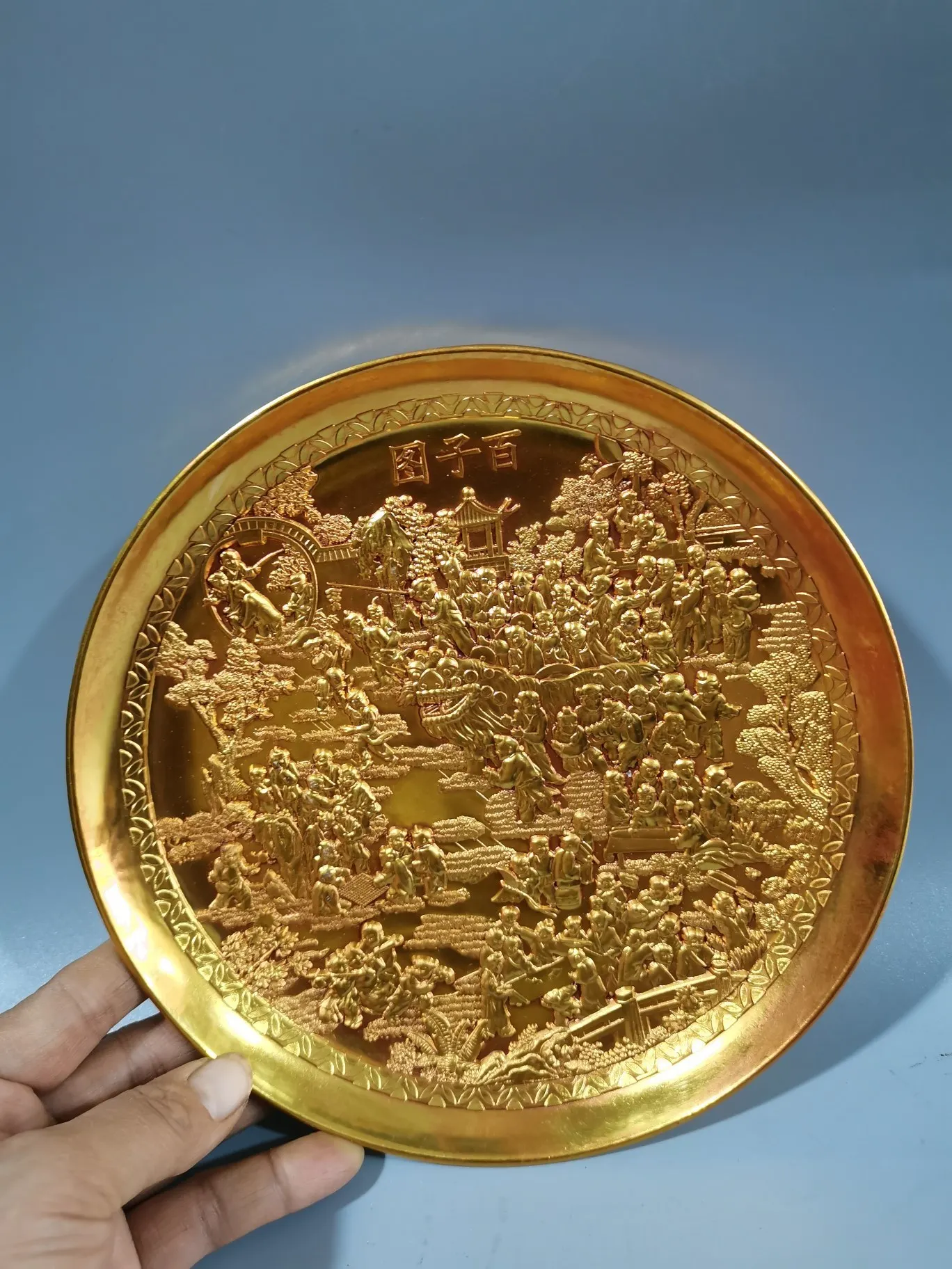 Золотая декоративная тарелка скульптура павлина орнамент простая креативная