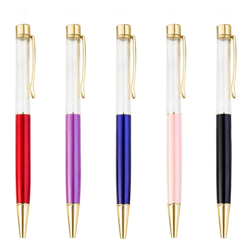 

100Pcs Empty Tube Floating DIY Ballpen Building Your Favorite Liquid Sand Pens Gifts School Supplies Stationery Free Custom Logo