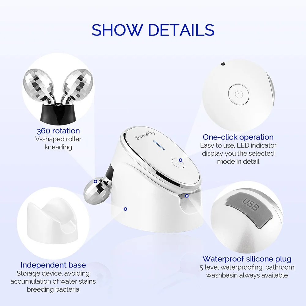 Вибрационный массажер Foreverlily для лица функция лифтинга против морщин материал из