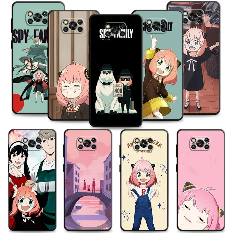 

Anti Knock Phone Case For Redmi Note A1 11 Prime 10 9 8 9T Pro Plus K40 K50i K50 12Explorer Ultra Cover Spy Family Anya Forger