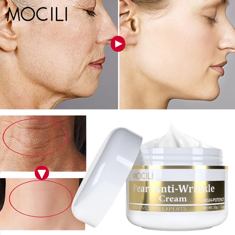

Pearl Anti-Wrinkle Cream Anti-Aging Removes Nasolabial Crow's Feet Firming Pulling Cream Collagen Moisturizing Skin Care 40g