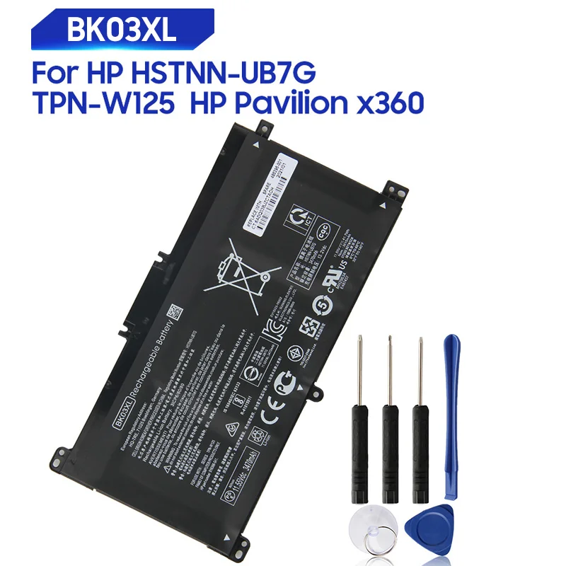 Запасная батарея для HP HSTNN-UB7G 916811-855 916366-541 Pavilion X360 14-BA 14M-BA TPN-W125 BK03XL 41.2Wh