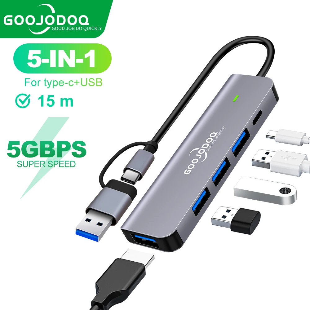 2-в-1 5-портовый USB 3 1 Type-C высокоскоростной C концентратор с концентратором 0 2 5