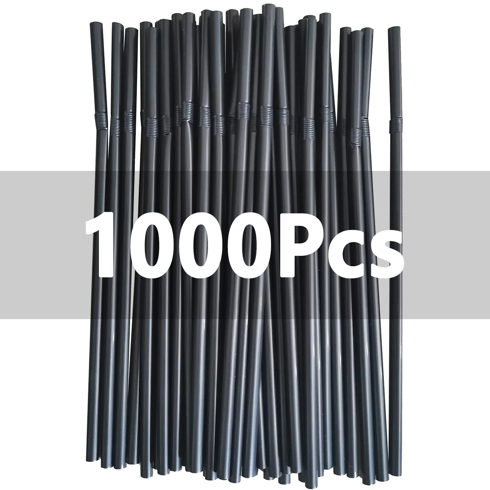

1000Pcs Black Plastic Straws Drinking Disposable Rietjes 21cm Long Flexible Cocktail Straw For Kitchen Beverage Accessories