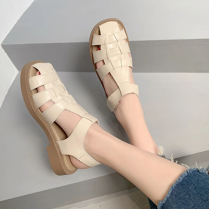 

2022 New Summer Sandals Women's Casual Trend Platform Low Heel Elegant Beach Fashion Gladiator Weave Comfort Free Shipping