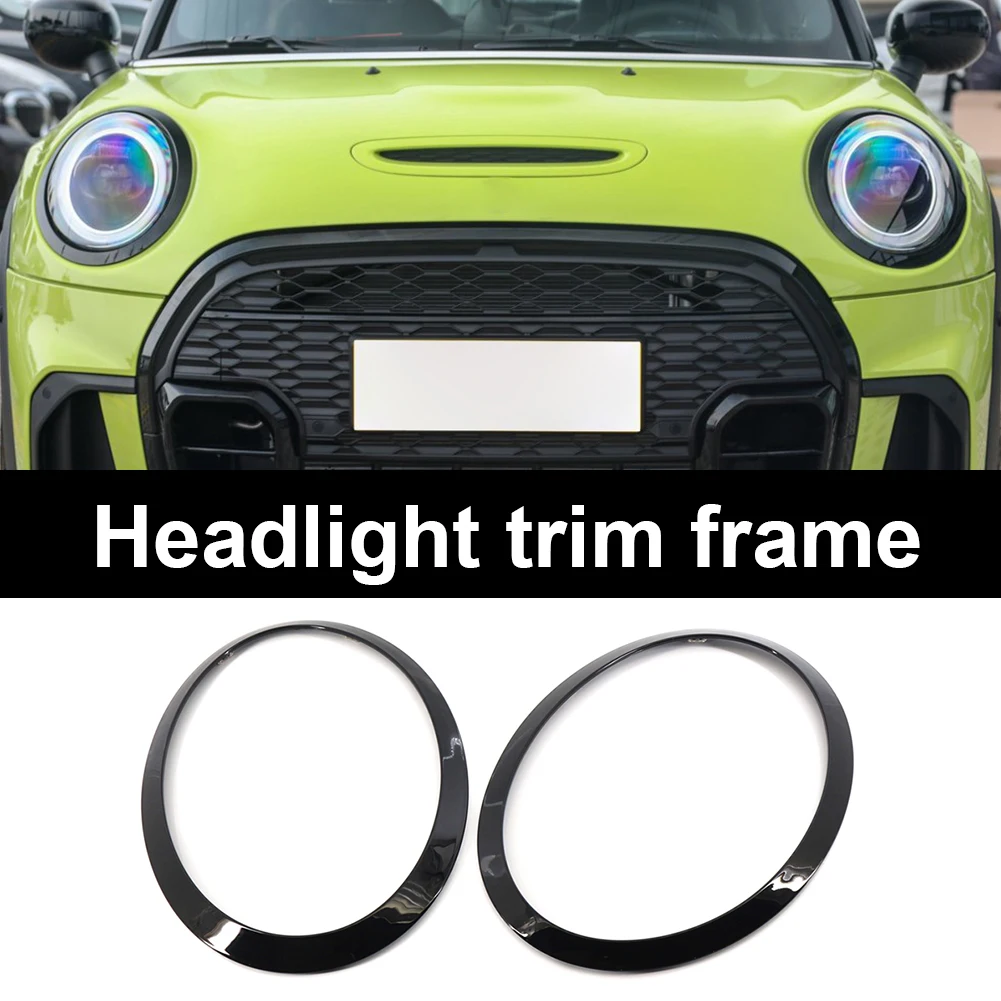 

2pcs Car Lamp Ring Cover Case Rust-proof Car Headlight Frame Cover Housing Replacement Decoration Stickers for MINI F55 F56 F57