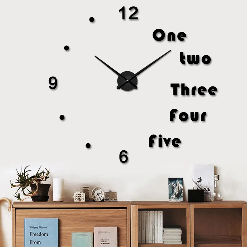 

Stereo 3D Diy Clock Creative Home Decoration Wall Clock European Living Room Wall Sticker Mirror Clock Wall Clock Wall Decor
