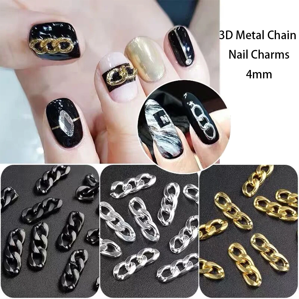 

20 шт., металлические подвески для ногтей, 4 мм