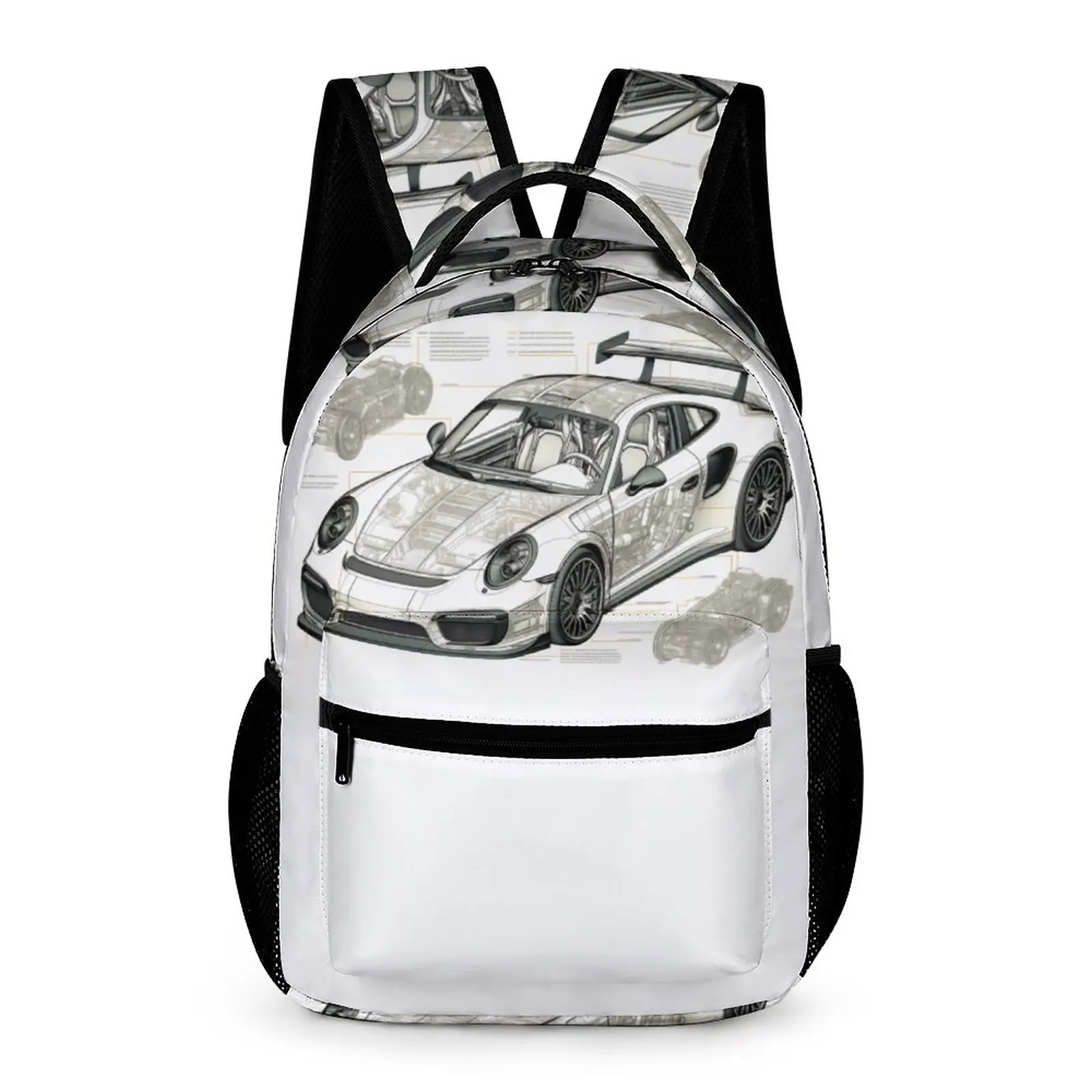 

Classic Sports Car Backpack Sketch Style Drawings University Backpacks Men Elegant High School Bags High Quality Soft Rucksack