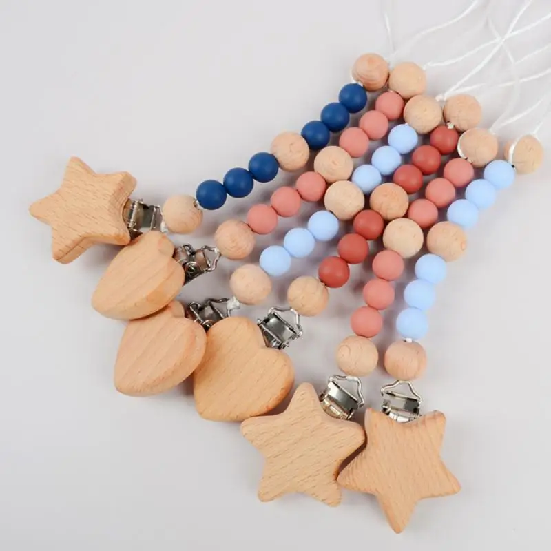 

Wooden Beaded Beech Pacifier Chain Wooden Beaded Pacifier Chain Nipple Clip Chian Baby Molar Chain Wooden Teethers Toy
