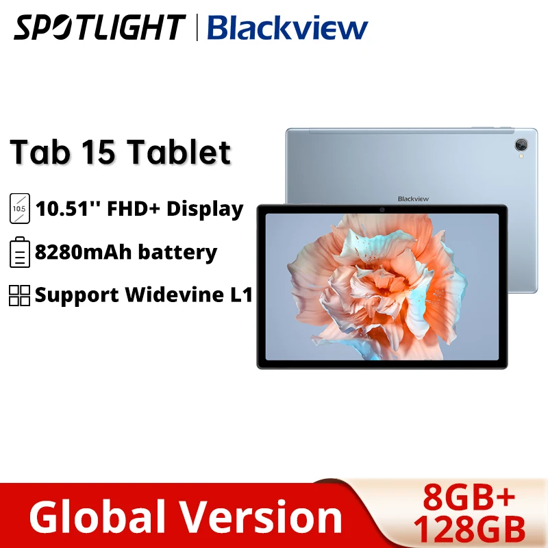 

Глобальная версия Blackview Tab 15 планшет 10,51 "FHD + безрамочный экран с Дисплей 8 ГБ 128 Восьмиядерный unisoc T610 8280 МАч 13MP Камера 18 Вт Quad-коробка Pad