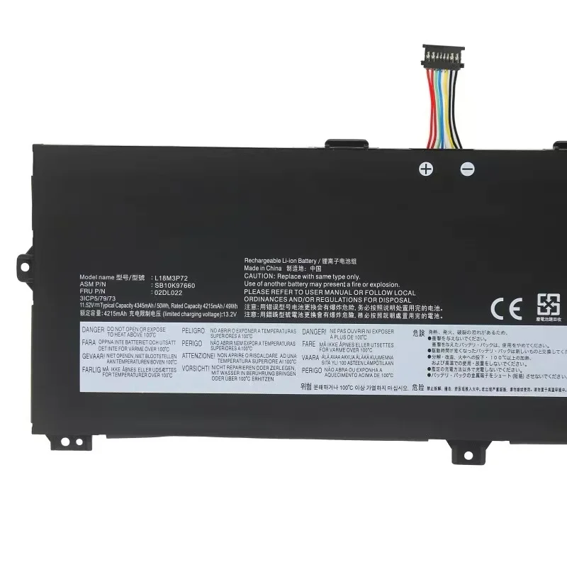 Фото Аккумулятор для ноутбука Lenovo X13 ThinkPad X390 X395 Yoga Gen 1 SB10W13927 SB10K97659 11.52V 50Wh L18L3P72 L18M3P72 №3