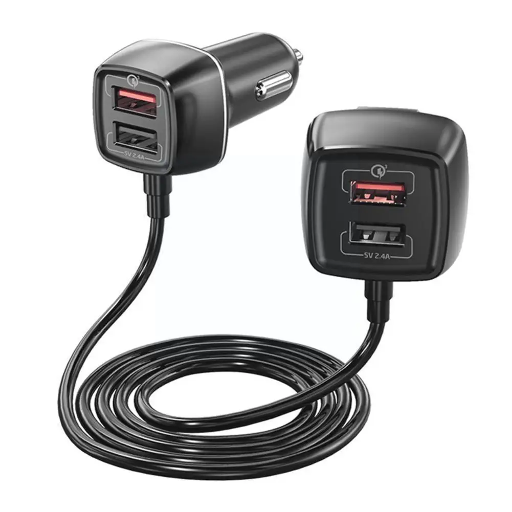

Автомобильное зарядное устройство с 4 USB-портами и кабелем 3,0 м