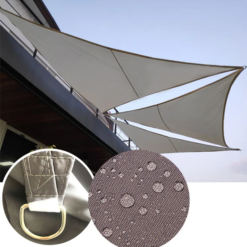 

2x2x2M Triangle Waterproof Sun Shade Sail Waterproof Outdoor Garden Patio Party Sunscreen Awing Sun Canopy for Beach CampingPool