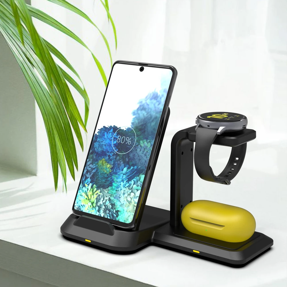 

Беспроводное зарядное устройство 3 в 1 док-станция для Samsung S22 Ultra S21 S20 S10 Note 20 беспроводные зарядные устройства для Samsung Galaxy Watch 4 S5