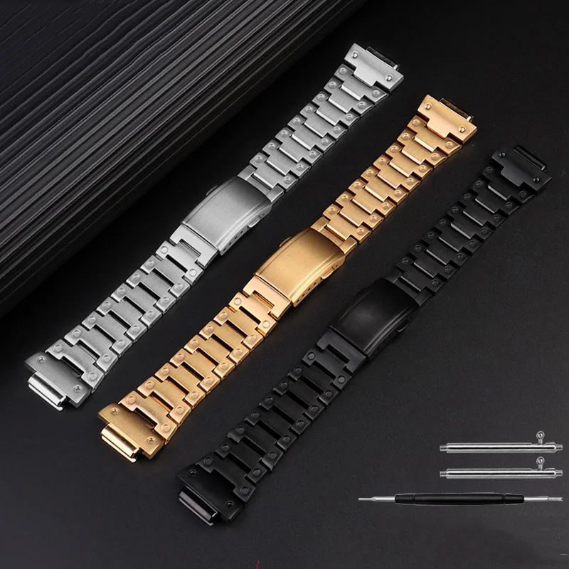 DW5600 High Quality Solid Fine Steel Strap For Casio G-SHOCK Blockage GW-M5610 GW-B5600 Metal Watch Band Case Conversion Funds