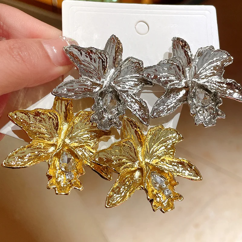 Серьги Draweye для женщин цветы золотого и серебряного цвета Милые простые