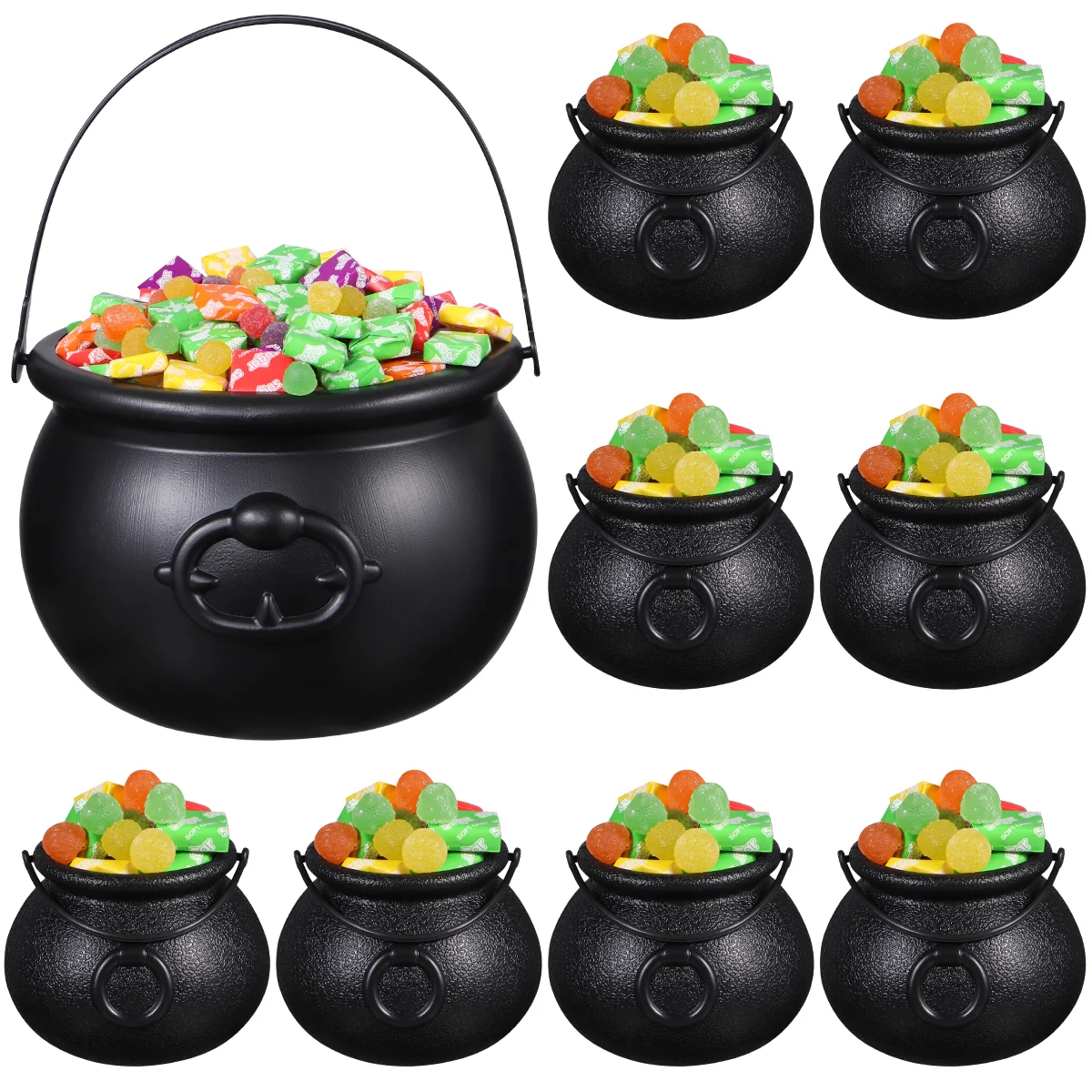 Toyvian 9 шт. черный котел ведро для конфет на Хэллоуин чайник сувениры вечеринки