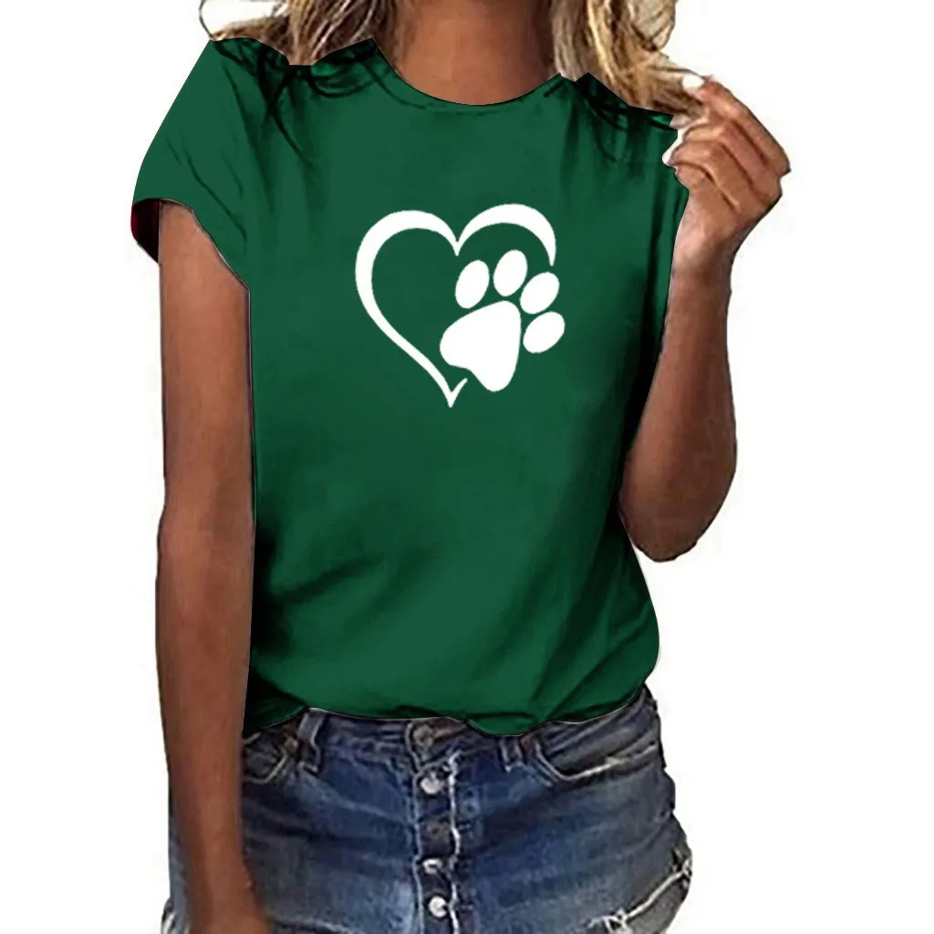 

Fashion Women's Summer Printed Short Sleeve Crew-Neck T-Shirt Casual Tee Tops Long Collar Shirts Women Button up Long Sleeve