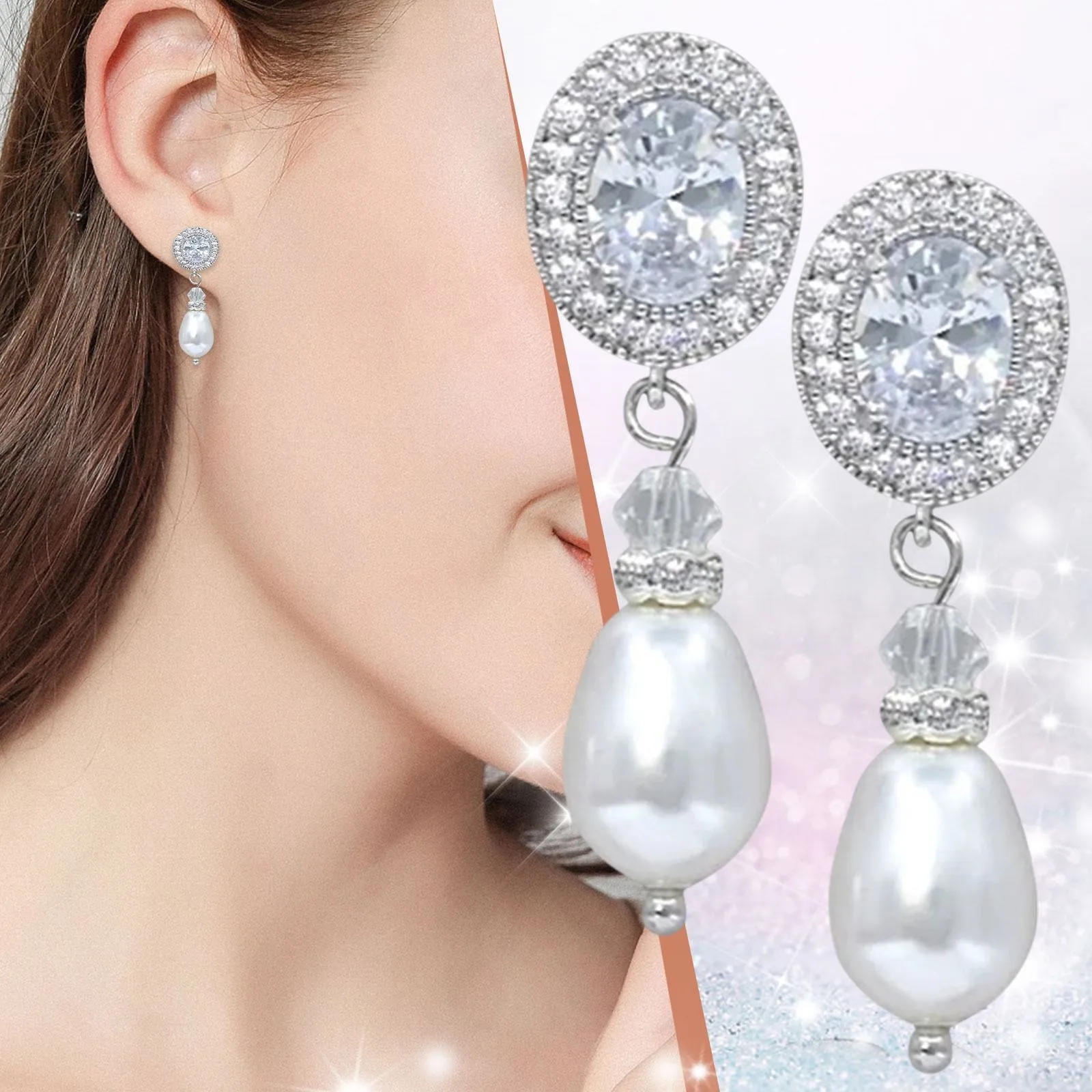 

Quality Simple Gemstone Earrings Female Wedding Bride Bridesmaid Earrings Stud Earrings Stud Earrings Pack