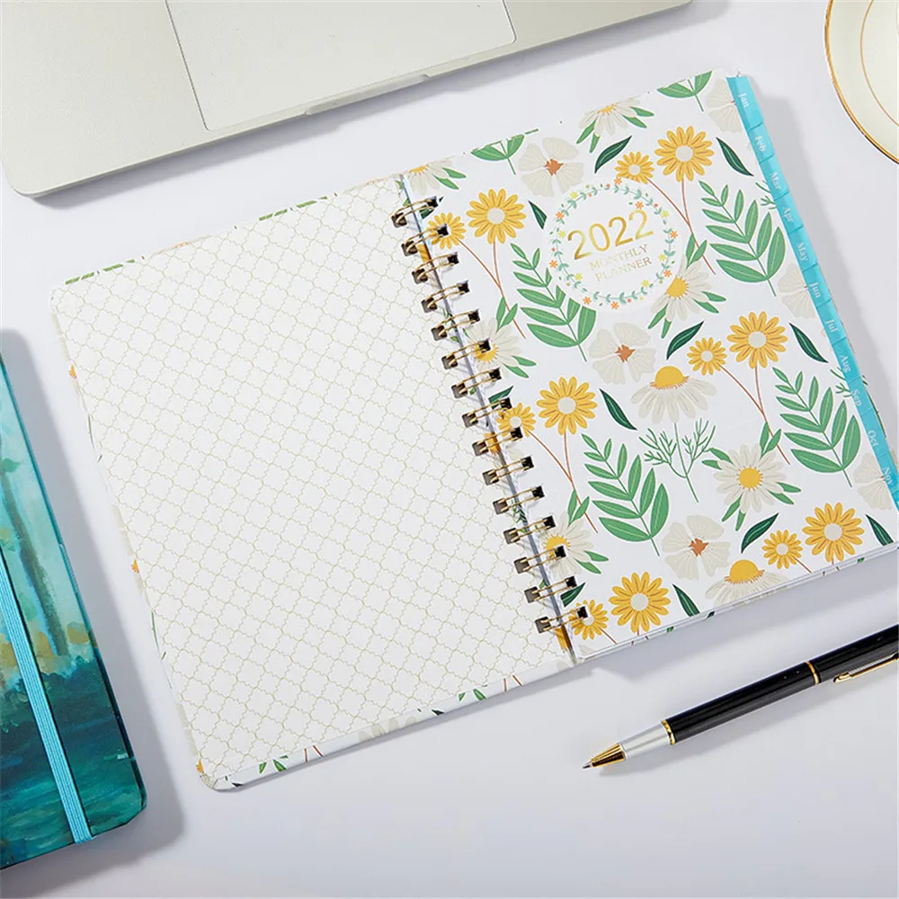 

2022 A5 Schedule Notebook Spiral Organizer Diary Weekly Planner Loose-leaf Notebook School Office Stationery Notebook
