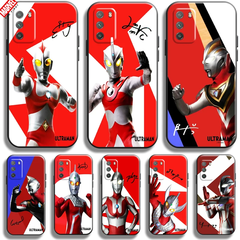 

Japan Anime Ultraman For Xiaomi Poco X3 PRO NFC X3 GT M3 M3 Pro 5G F3 GT Phone Case Liquid Silicon Funda Black Carcasa