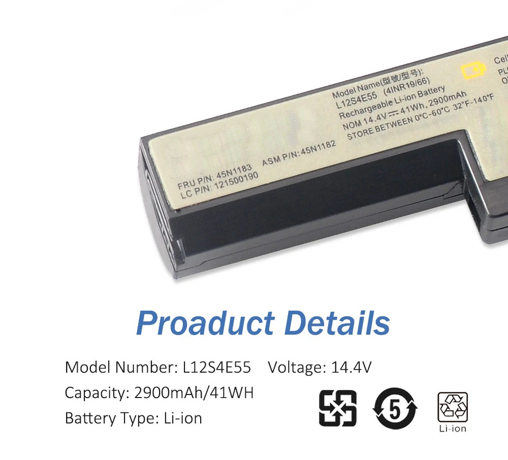 Аккумулятор для ноутбука ETESBAY L12L4E55 Lenovo E40-30 E40-45 E40-80 E40-70 Tian Yi 300-14ISK 15ISK L13L4A01 2800mAh/41WH