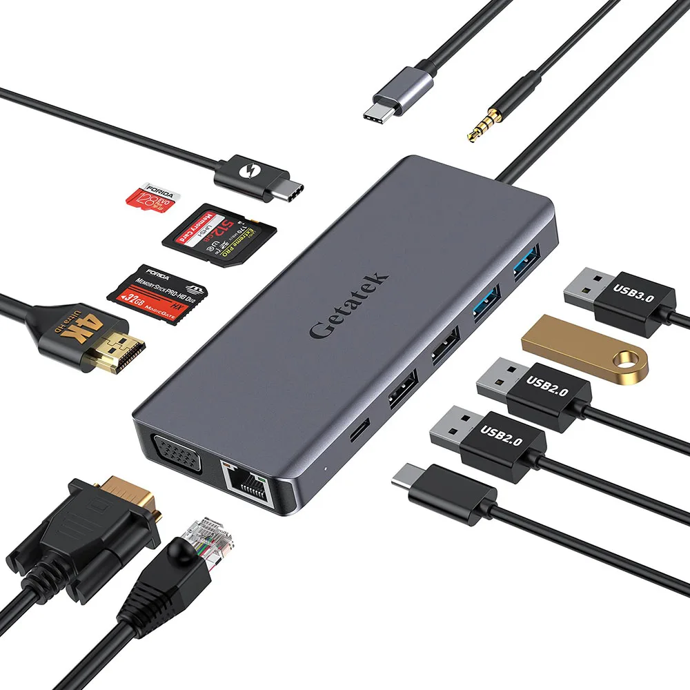 

Док-станция IREALTHINK для ноутбука 13 в 1, USB 3,0, 4K, HDMI, 100 Вт
