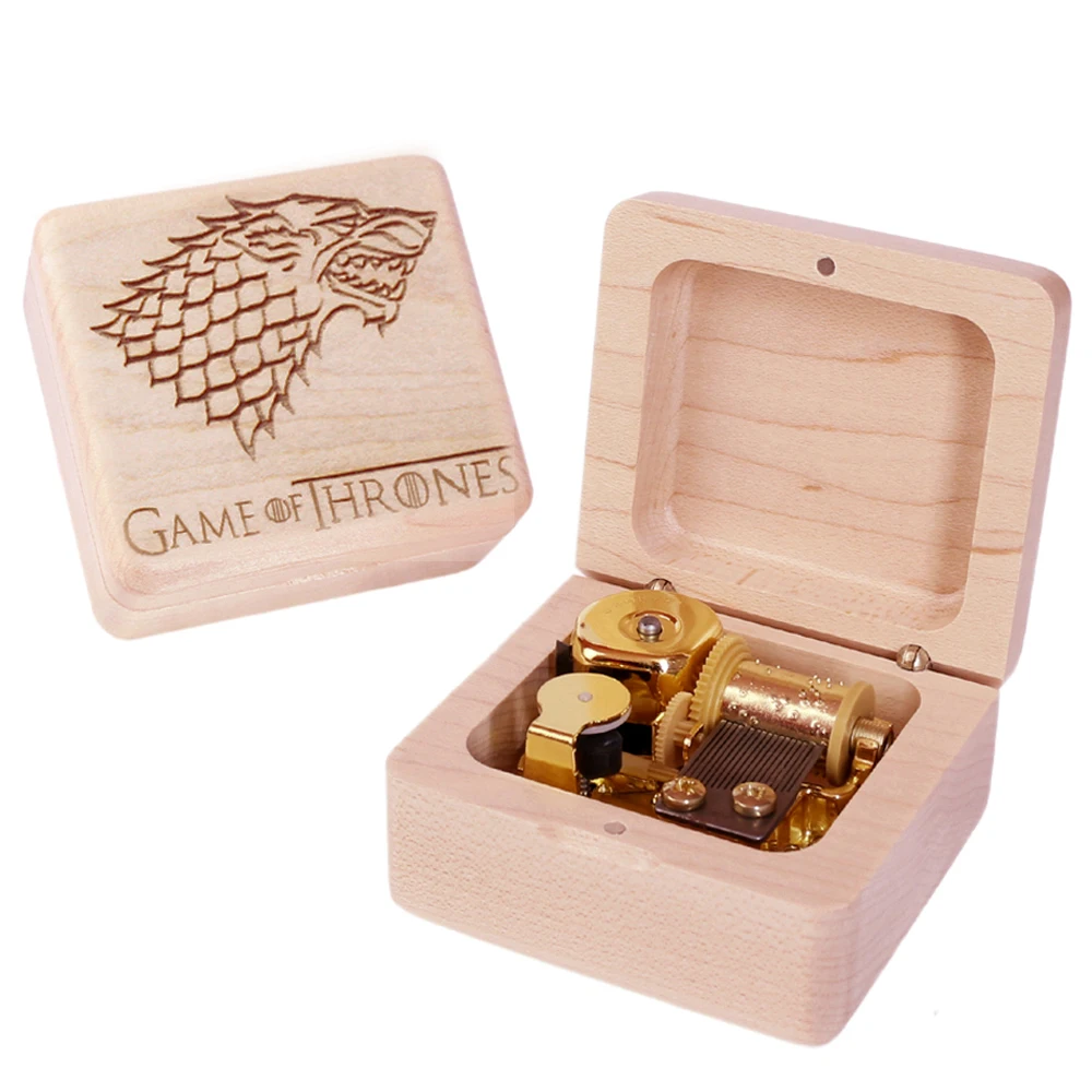 

Wooden Maple Clockwork Music Box Game of Thrones For Frends Girl Christmas and Children Birthday Gift