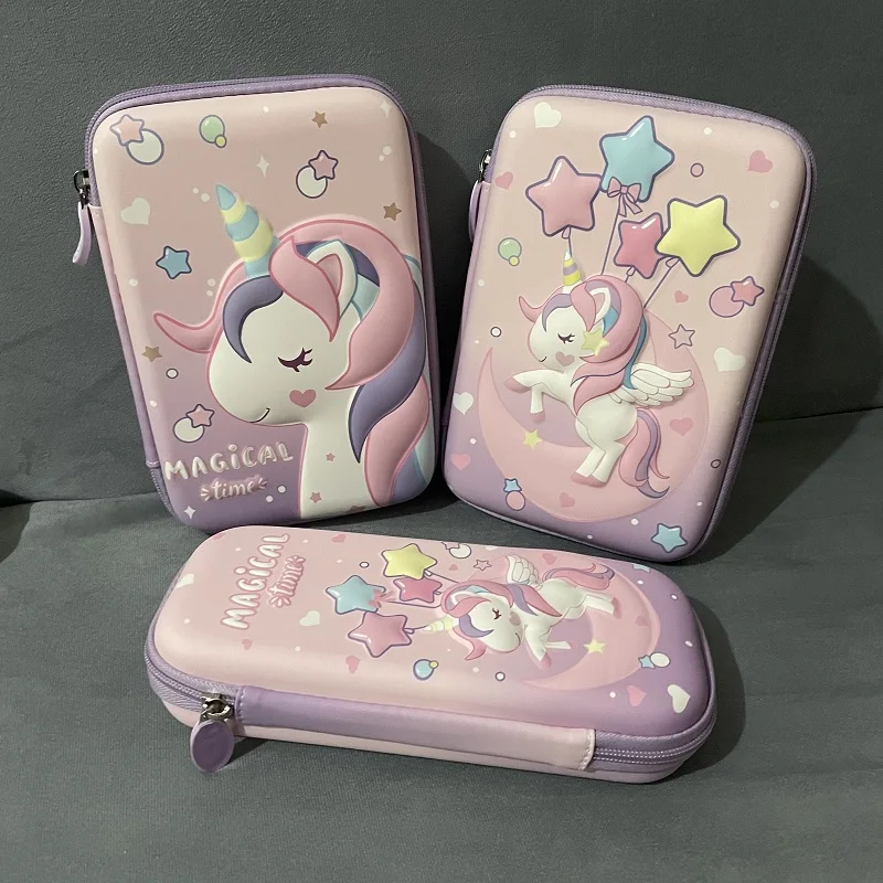 Футляр для ручек звезд единорог 3D тиснение EVA канцелярские принадлежности чехол