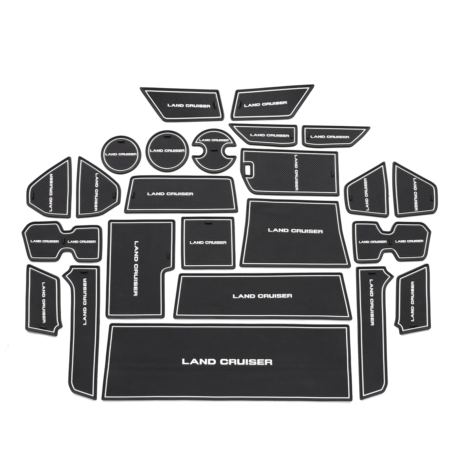 

24 шт. резиновый противоскользящий дверной коврик для Toyota Land Cruiser 300 2022 LC300, аксессуары