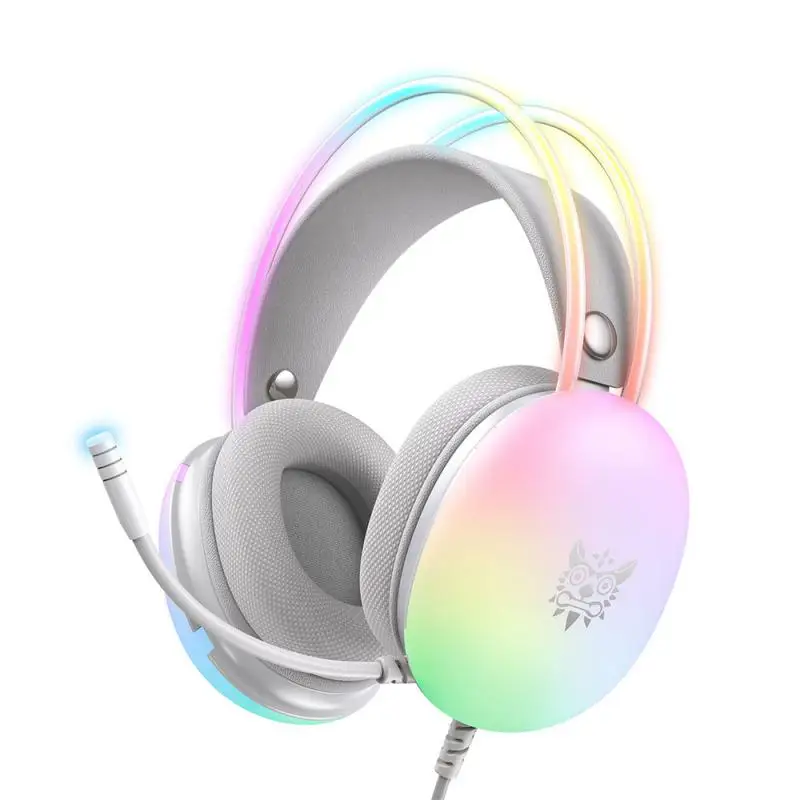 

Noise Reduction Earphone High-definition With Microphone For Pc Gamer Smart Phone 3cm Adjustment Space Rgb Light Design Earphone