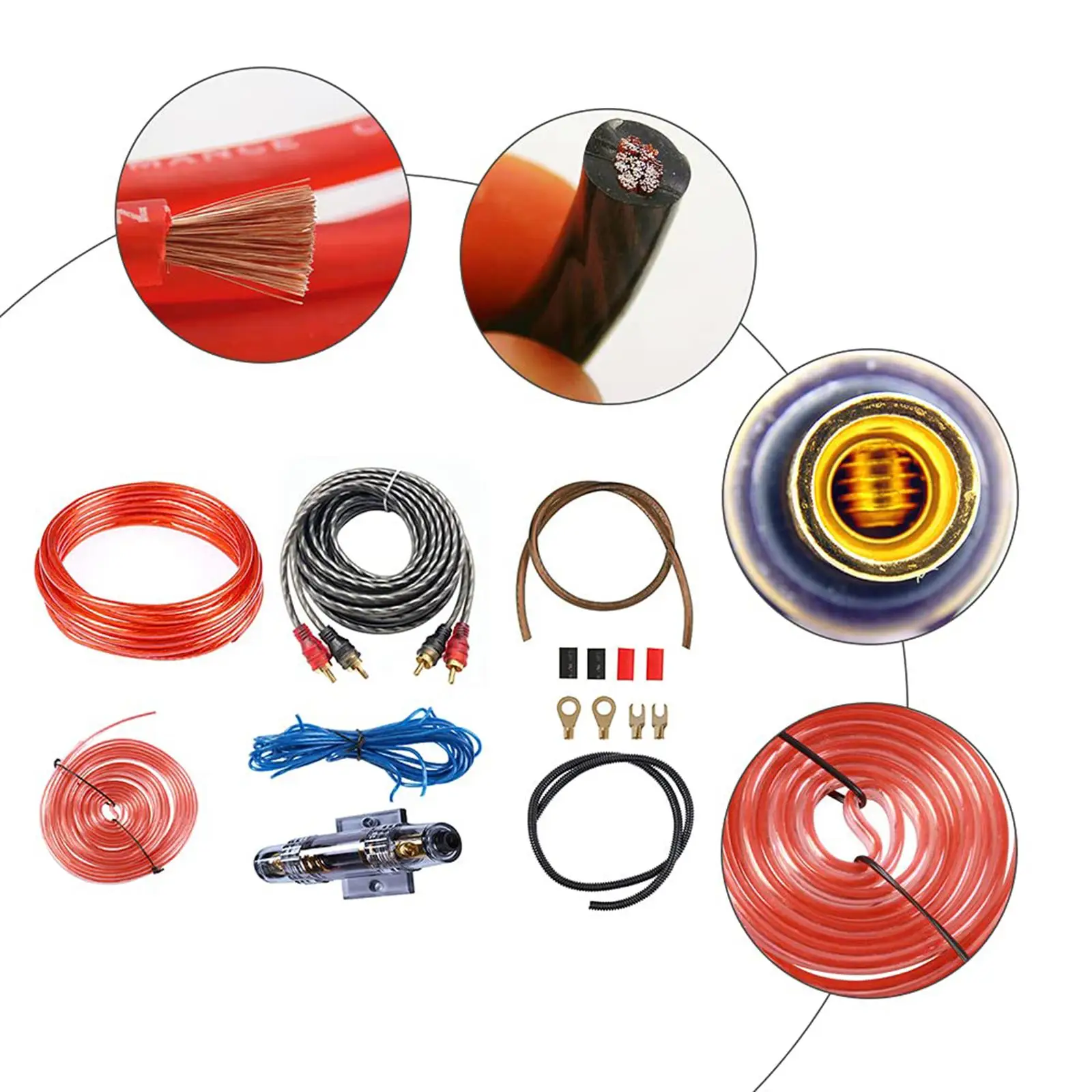 

Car Audio Wiring Kit Amplifier Electrical Equipment Supplies Sound System Audio Cable Kit PVC Woofer Wiring Kit Power Cable