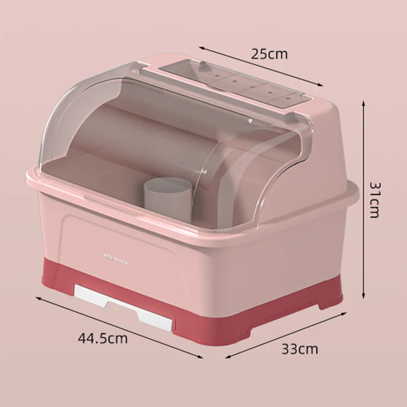 

2023 Year New AOLIVIYA Kitchen Dish Storage Box Large Capacity with Lid Plastic Cutlery Storage Rack Sealed Insect Resistant Cup