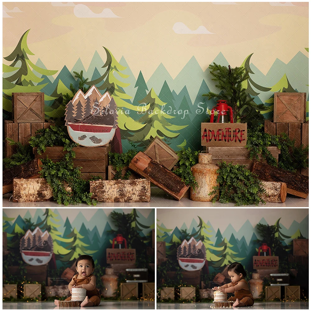 Фон для фотосъемки с изображением гор джунглей