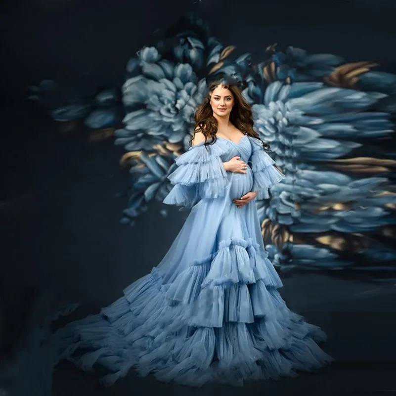 

Платья для беременных для фотографии 2023 гофрированное женское платье для беременных длинное облегающее платье для беременных Макси корсет на шнуровке небесно-голубое