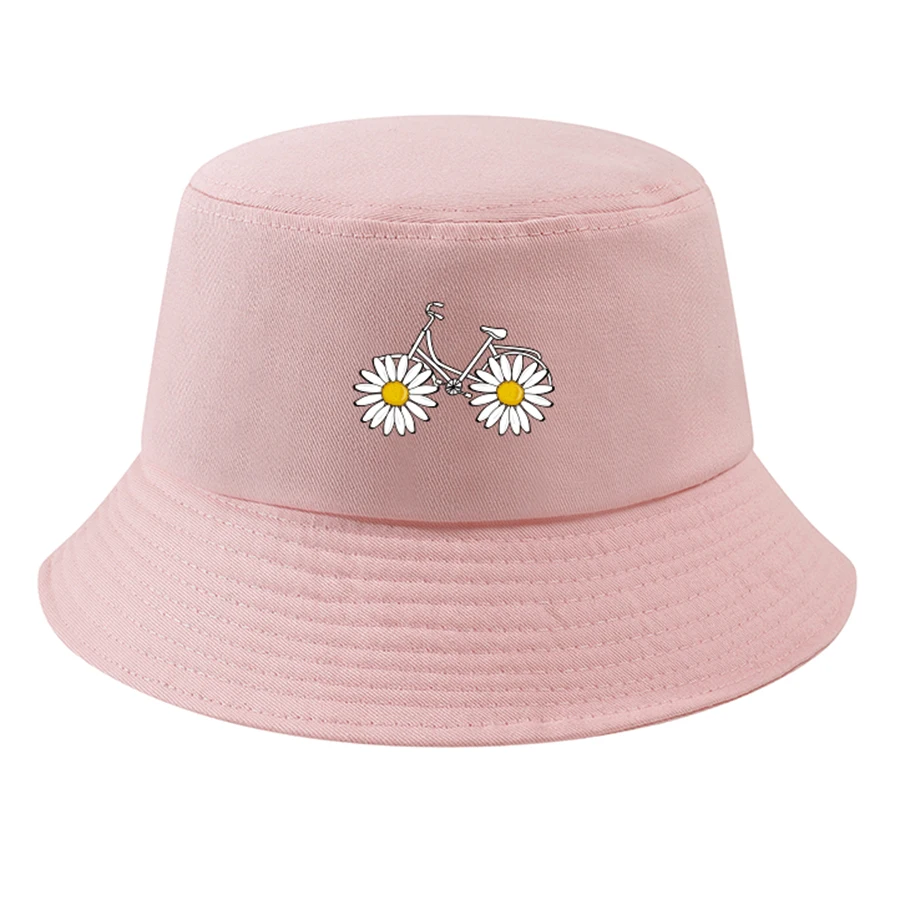 

Панама женская хлопковая с принтом ромашки, красивая шапка для пляжа и отдыха на открытом воздухе, в стиле хип-хоп, шляпа гофл