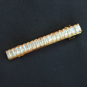 European and American sweet style golden spring square sugar row  crystal hairpin